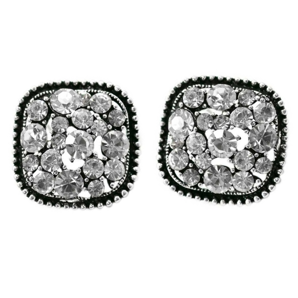 Post Earrings - Let Them Talk White Rhinestone